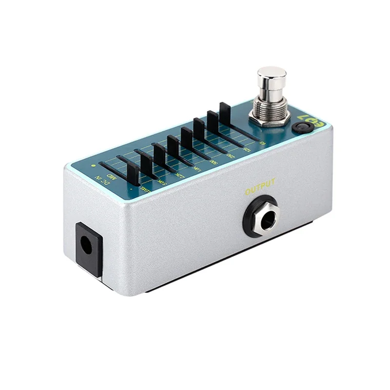 ENO EQ7 E-Gitarren-Effektpedal, Siebenband-Ausgleich, Mini-Metallgehäuse, sieben symmetrisch, einstellbarer Bereich, 5 kHz bis 63 Hz