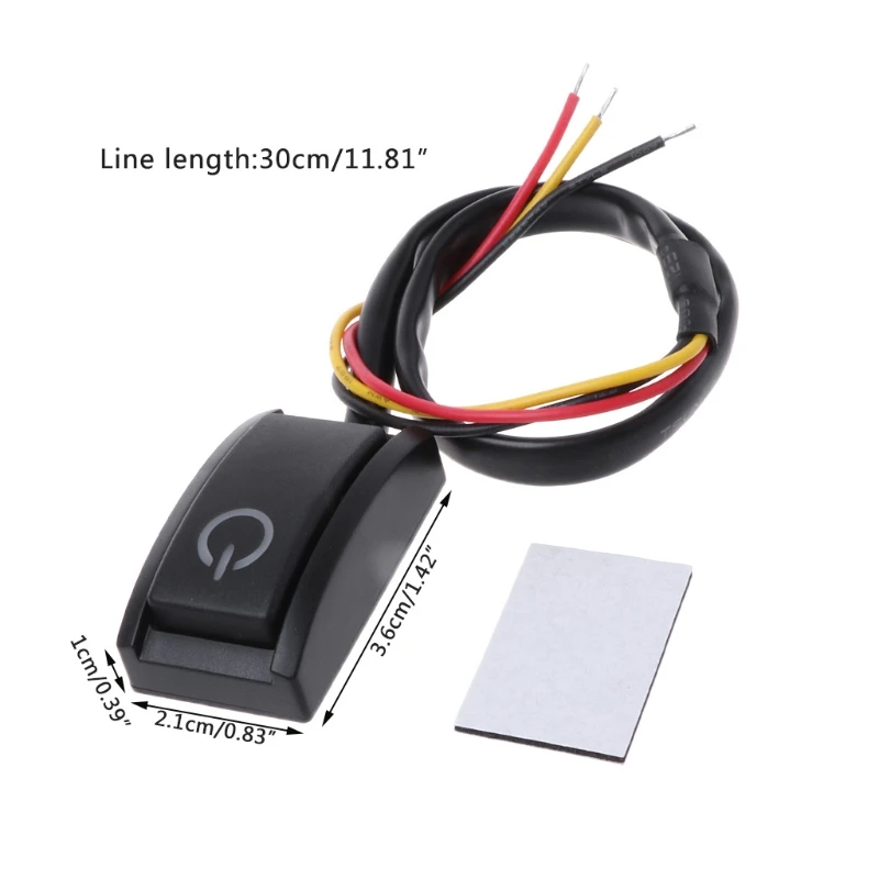 Car DIY Push Button Latching Turn ON OFF LED Light DC12V/200mA 2.4W