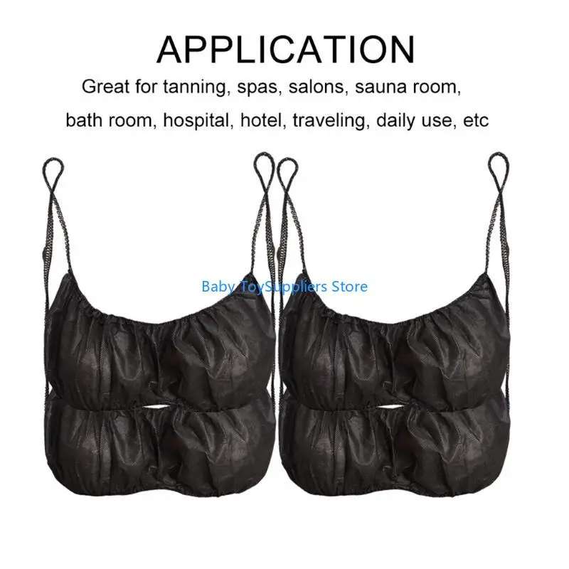 

R1WF 50Pcs Women Disposable Bras Elastic Strap Spa Top Underwear Non-woven Brassieres