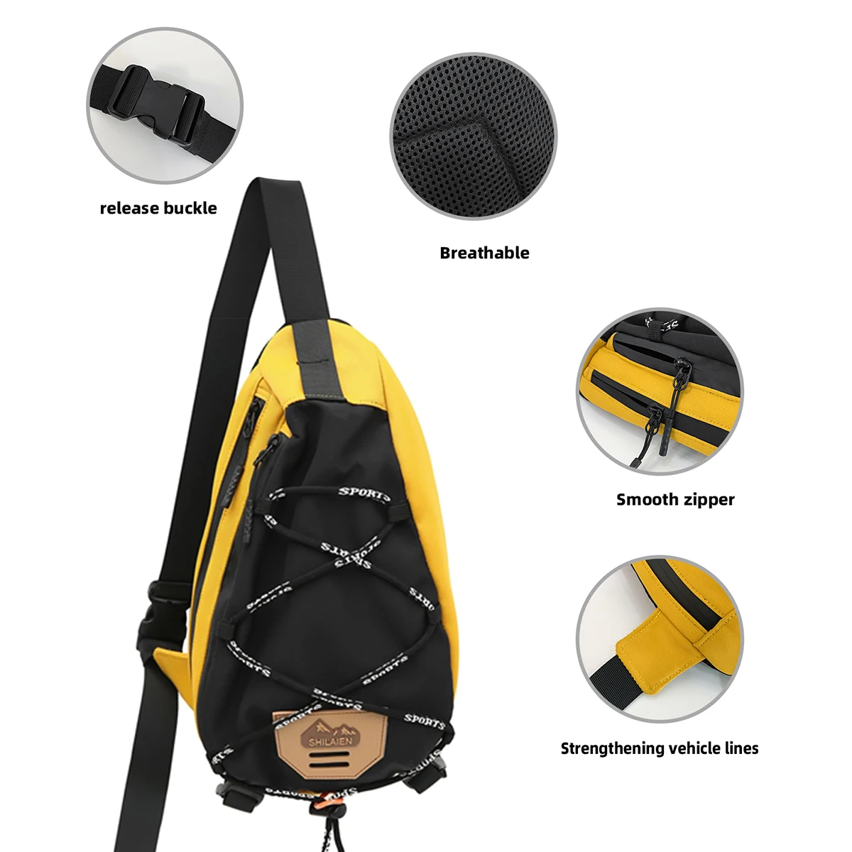 German Chest Bag for Men and Women, Trendy Brand, Sports, Simple Shoulder Bag, Casual Japanese-Style Waist Bag, Fashionable Street Crossbody Bag, Couple's Large Capacity