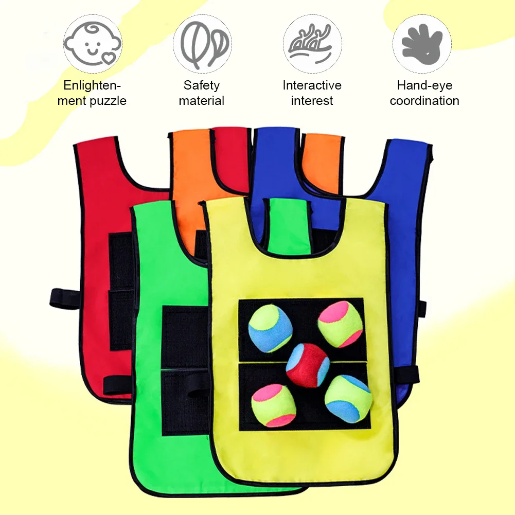 Sticky Ball Vest Toy Children Outdoor Sports Toys Physical Exercise Game Props Parent-child Interaction Safe For Kids Gifts