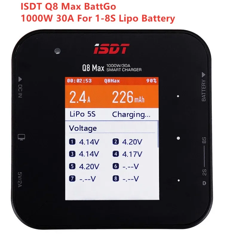 ISDT Q8 Max BattGo 1000W 30A High Power Batterie Balance Ladegerät FPV Entlader für 1-8S Lipo Batterie FPV Drone Quadcopter DIY