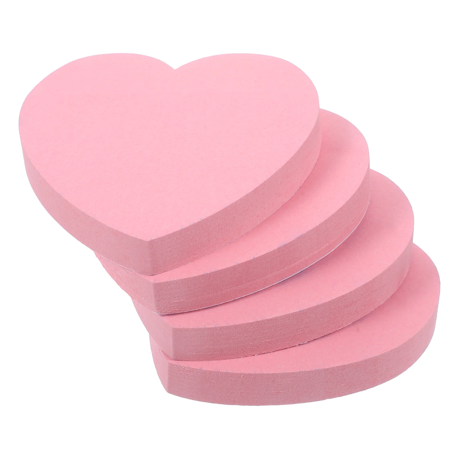 4 Books 400 Pieces Package Pink Love Sticky Notes Heart Shaped Notepads Stickers Office Memo Portable School