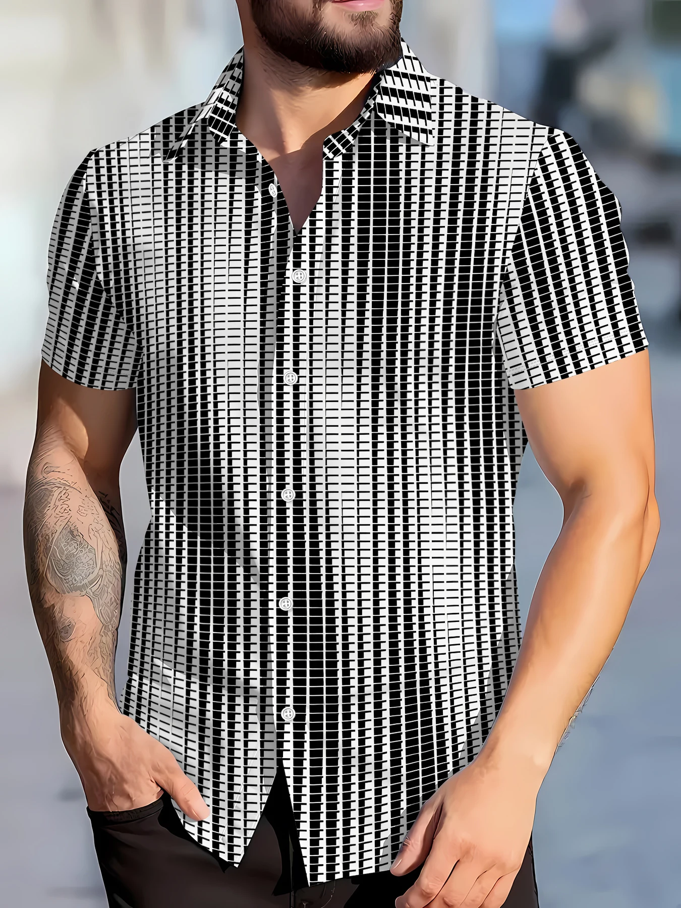 

Мужская летняя рубашка 2026 года – с 3D-принтом, дышащая, влагоотводящая, повседневная и модная мужская одежда