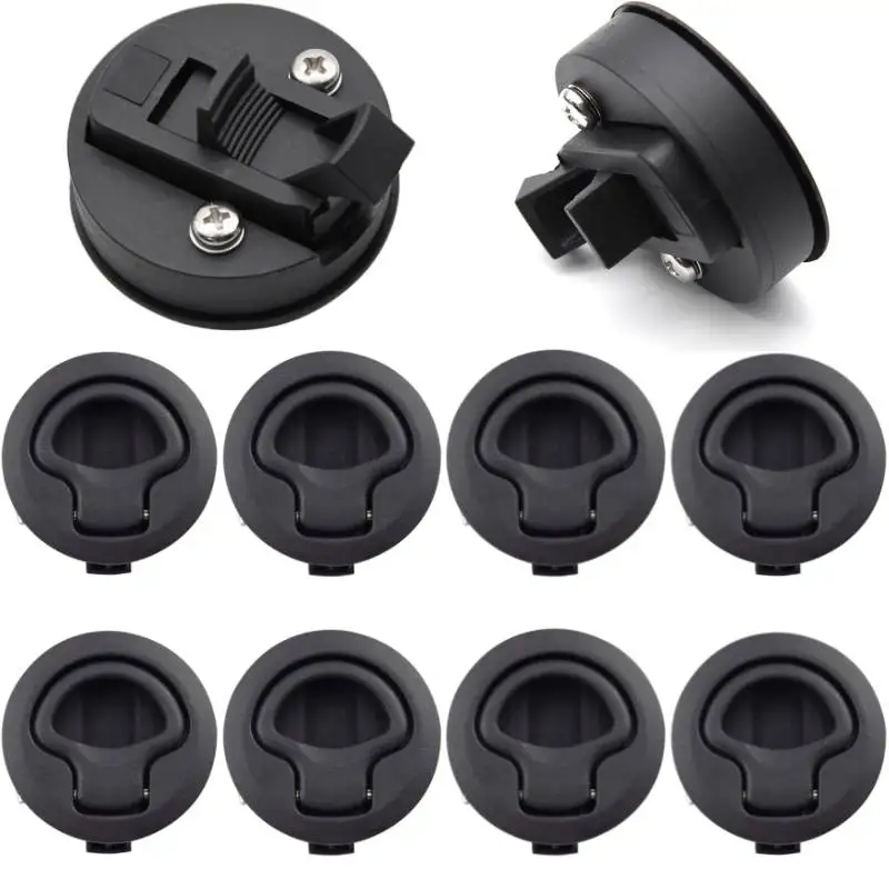 1-10Pcs Flush Pull Latch Marine Latch Boat Flush Pull Latch Black Door Cabinet Hardware Latch Hatch for RV Marine Boat Cabin