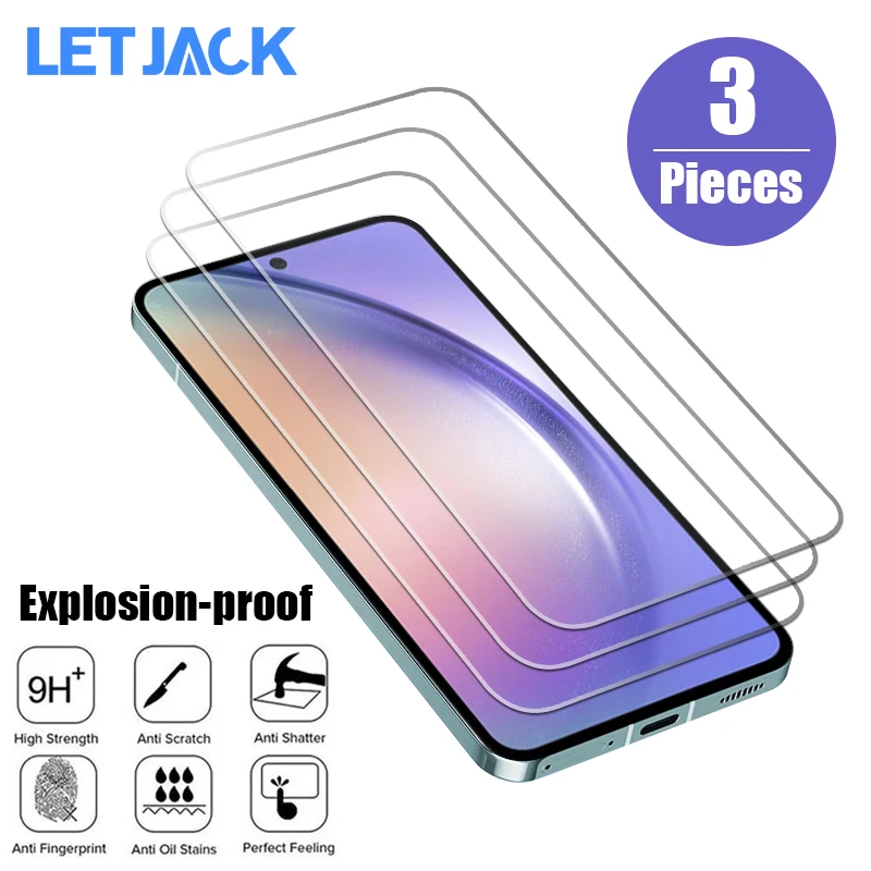 

1-3Pcs Tempered Glass For Samsung A54 A34 A24 A14 A04S A73 A53 A33 A23 A13 A03 Screen Protector For Samsung S20 S21 FE A72 A52S