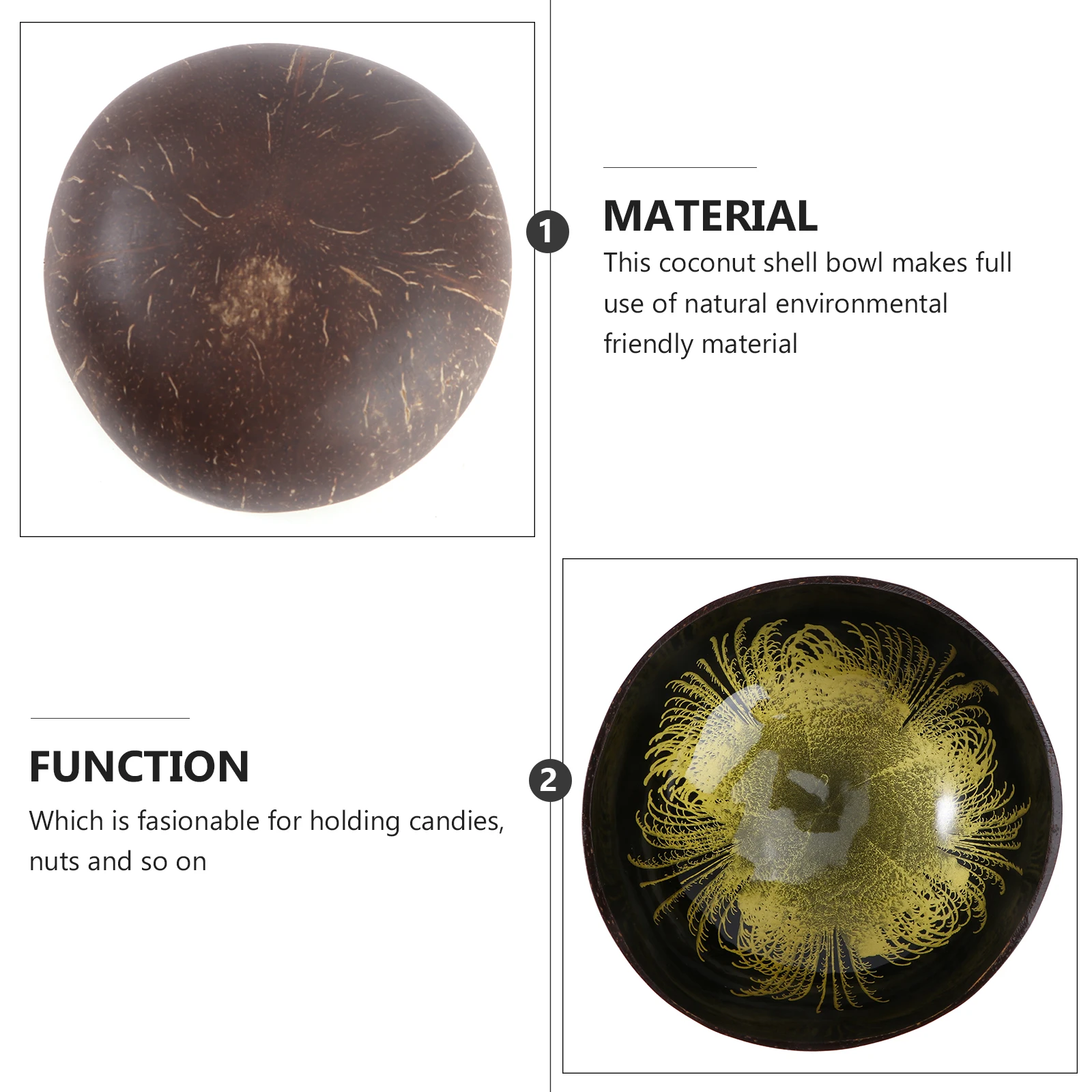 

Coconut Shell Bowl Natural Candy Container Decorative Coconut Storage Bowl Fashionable Home Decor Eco Friendly Unique Design