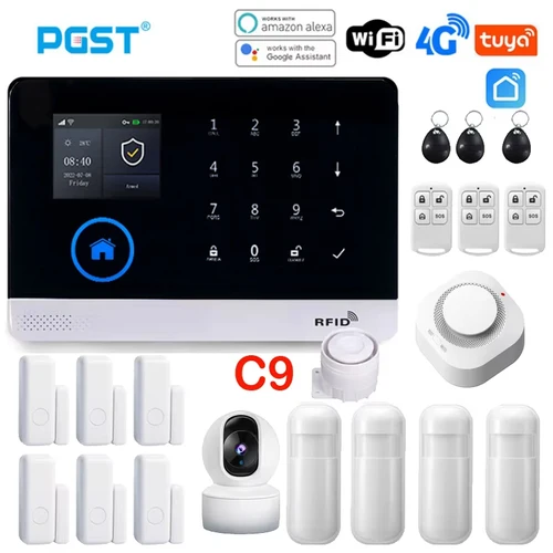 PGST PG103 4G sistema de alarma Tuya hogar inteligente Wifi GSM sistema de alarma inalámbrico para llamada en casa/Control remoto SMS zigbee Gautone