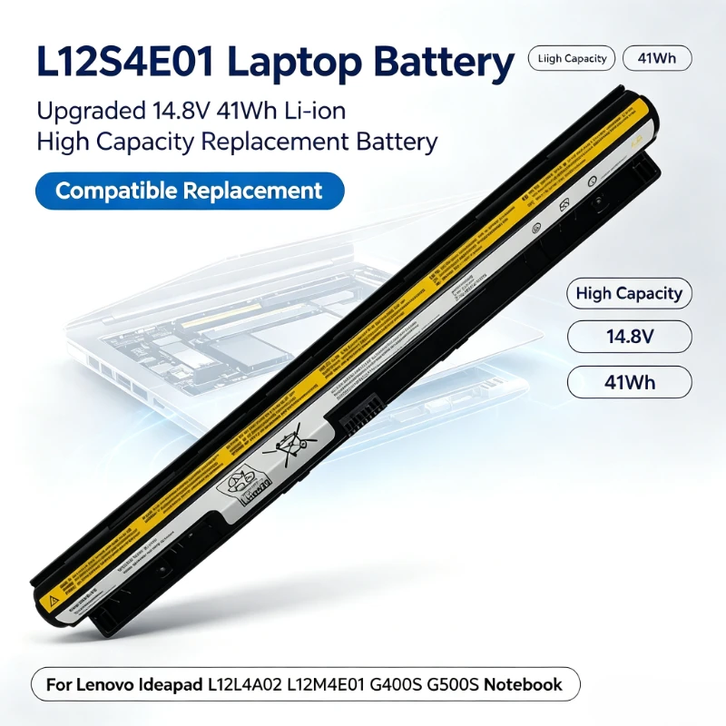 Upgraded L12S4E01 14.8V 41Wh Li-ion High Capacity Laptop Battery for Lenovo Ideapad L12L4A02 L12M4E01 G400S G500S Notebook