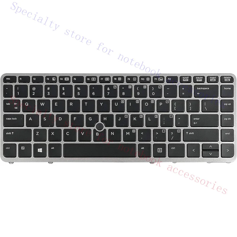 For HP EliteBook 840 G2 Laptop US layout Backlit Keyboard pointing 776475-001