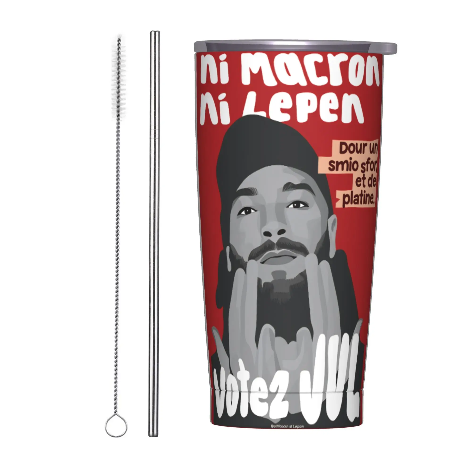Stainless Steel Tumbler French Rapper Vote JUL  Thermal Cups  Keep Heat Cold and Hot Mugs Cup Travelist Water Bottle