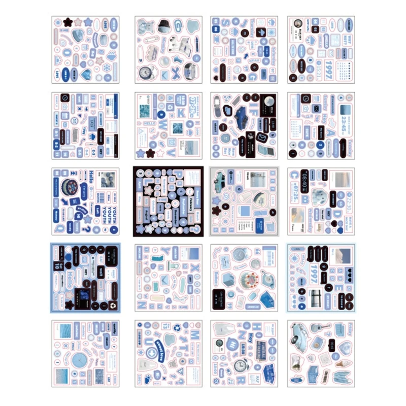 20장 스크랩북 데칼 스크랩북 장식 스티커 미적 스티커