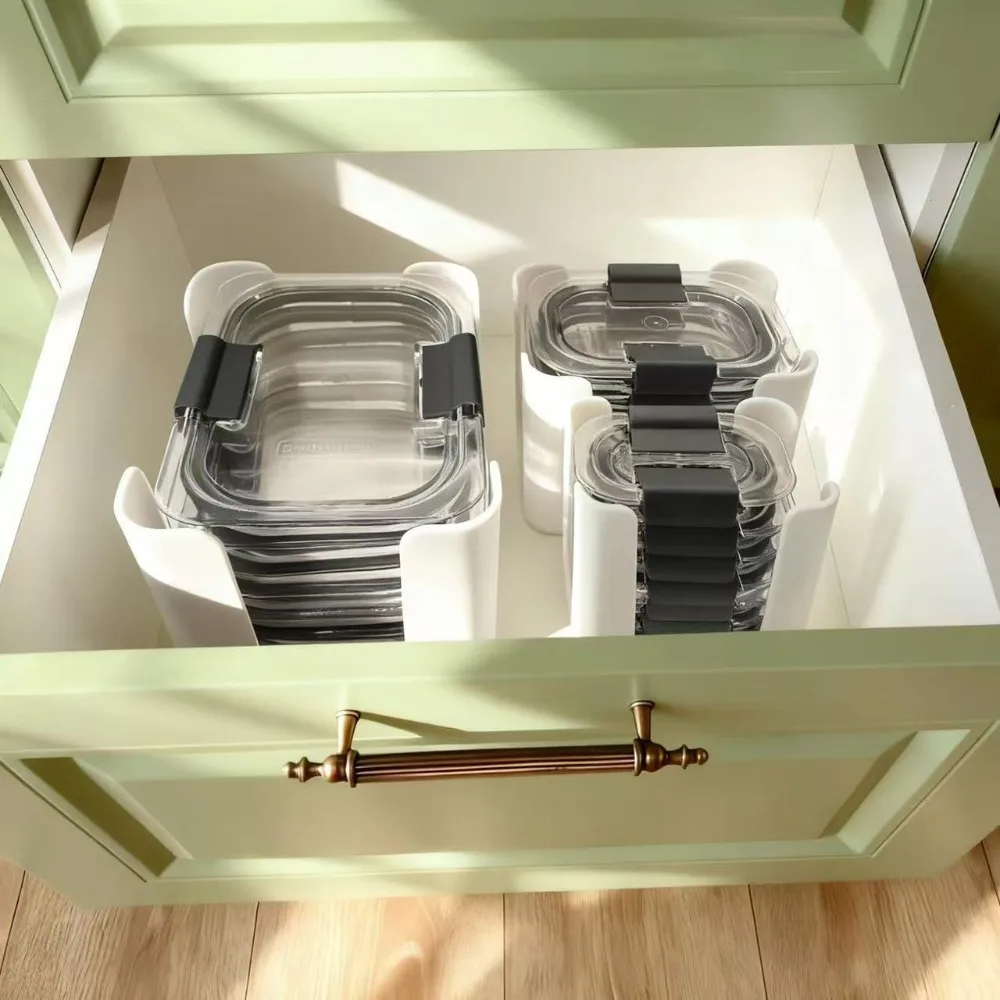 

C2 3pcs Holds 24 Lids Food Container Lid Organizer for 4.7 & 3.2 Cup,1.3 Cup Container Lid Storage for Rubbermaid Brilliances