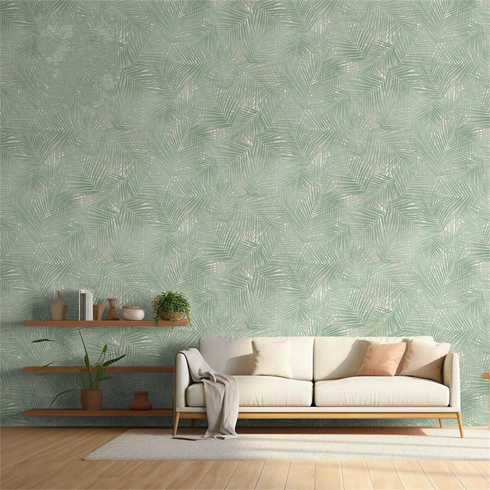 

Индивидуальные зеленые фотообои с изображением тропического леса для декора гостиной, фон для телевизора, 3D-обои, декоративные наклейки