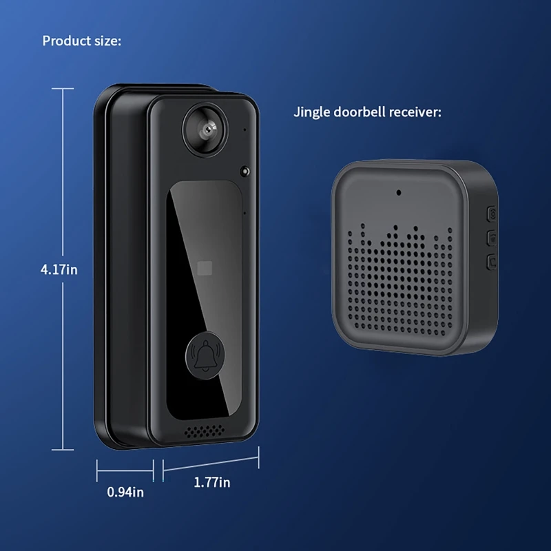 WIFI Wireless Smart Doorbell With Camera Remote Two-Way Voice Intercom Night Vision Home Video Doorbell for Family Safety