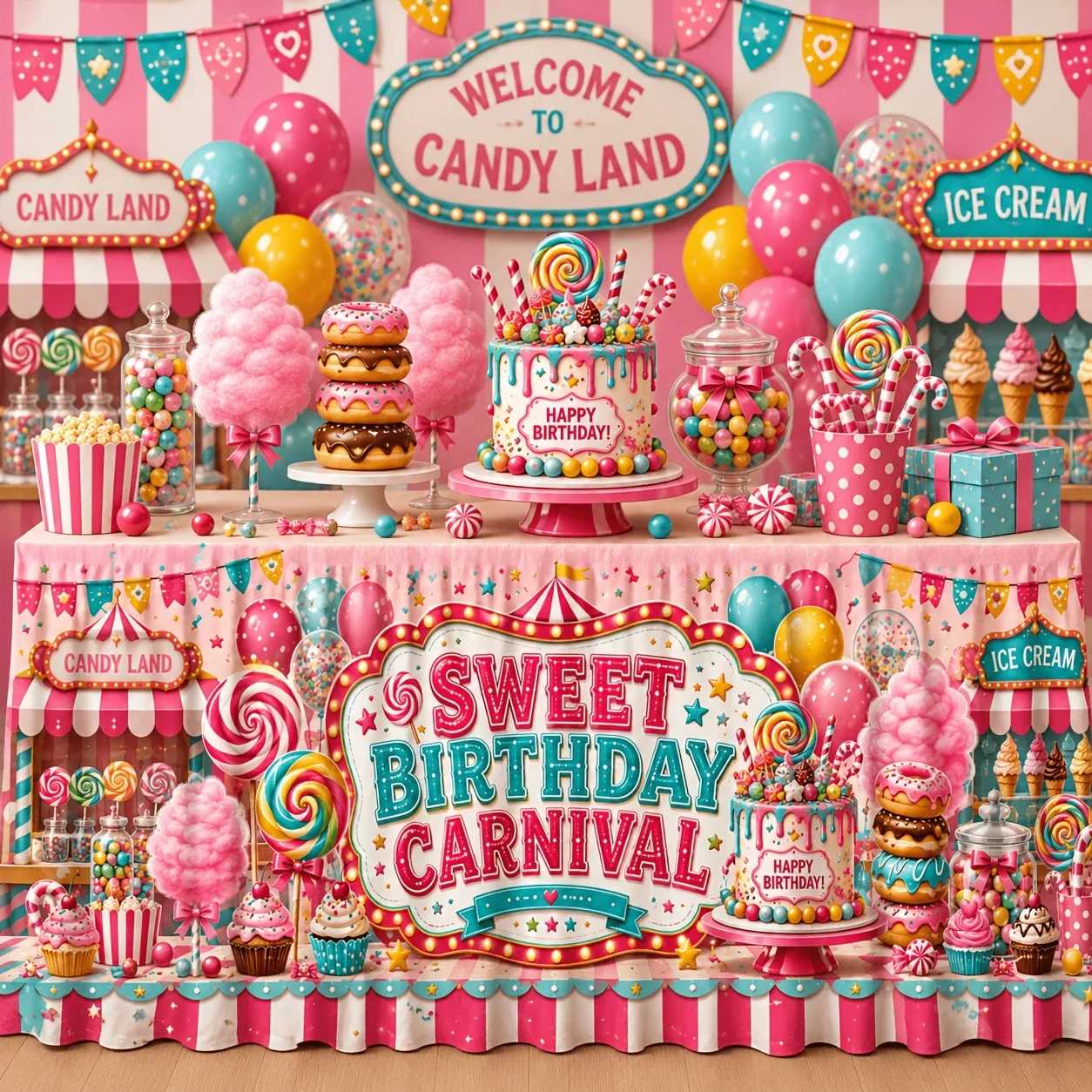 Send a set of tablecloths (1 piece) with a sweet Christmas candy gingerbread print on it made of polyester.