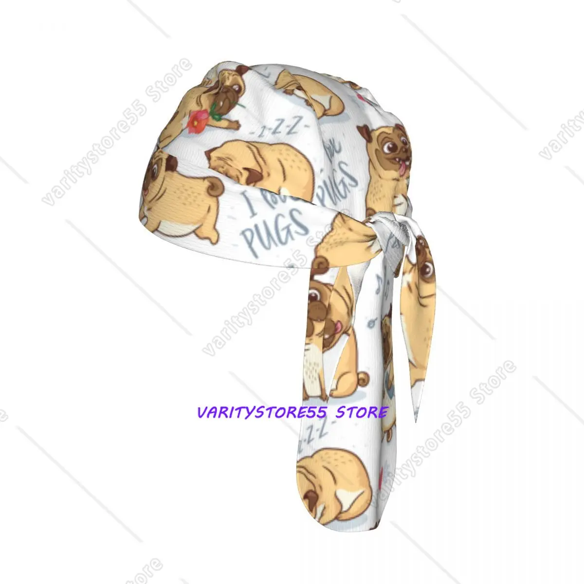 

Cycling Breathable Cycling Headwear Pug Dogs Quick-Dry Bicycle Scarf Cap