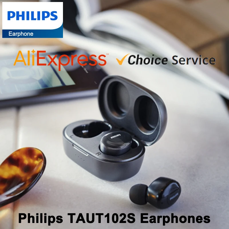 New Philips TAUT102S Wireless Earphone TWS Bluetooth 5.1 Game Echo Noise Reduction Headset Headphone HiFi Stereo Music Earbuds