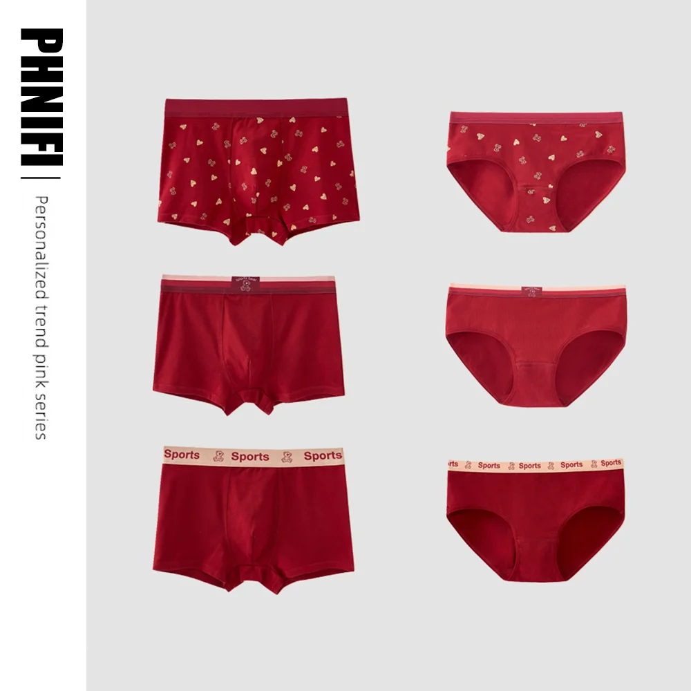 

New Couple Underwear Sexy Women Men Low Waist Briefs Breathable Boxer Panties Boyfriend Girlfriend Lingerie Valentine's Day gift