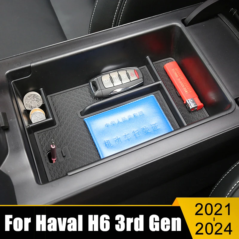 Car Central Console Armrest Storage Box Container Organizer Holder Tray For Haval H6 3rd Gen GT 2021 2022 2023 2024 HEV PHEV