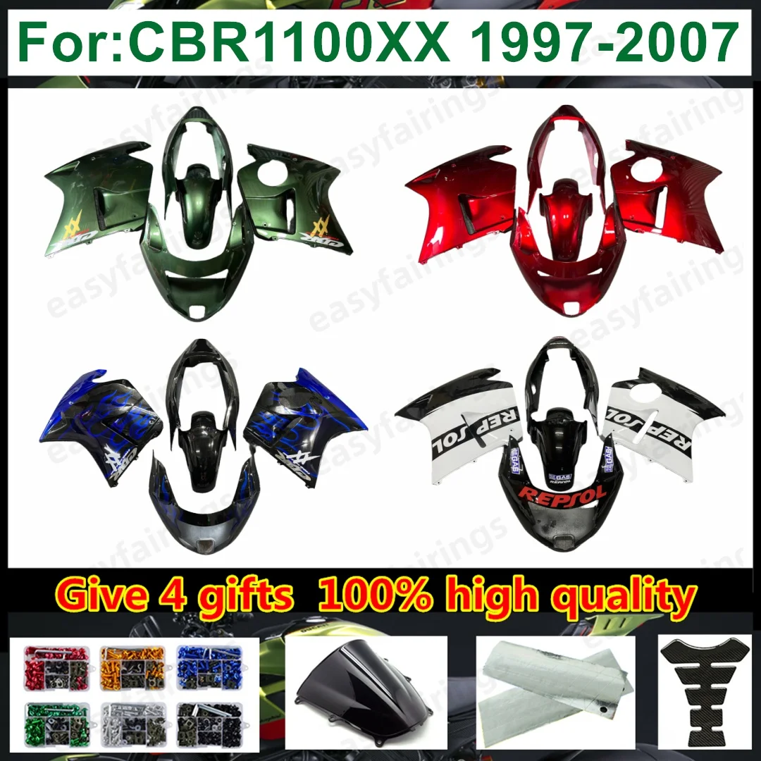Full Body Fairings Assembly ABS Plastic For CBR1100XX 1997 1998‑2007 Sportbike Bodywork Shell Replacement Accessories fairing