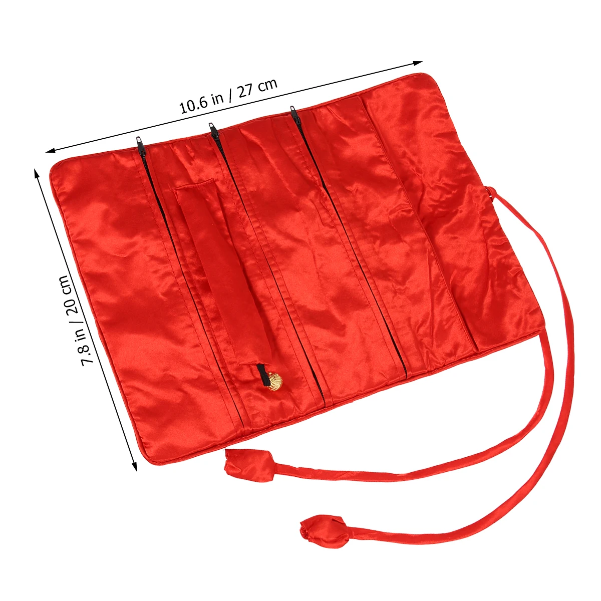 

Elegant Jewelry Roll Bag Handmade Embroidered Storage Pouch Travel ganizer Flower Patterns 3 Zippered Pockets Jewelry Packaging