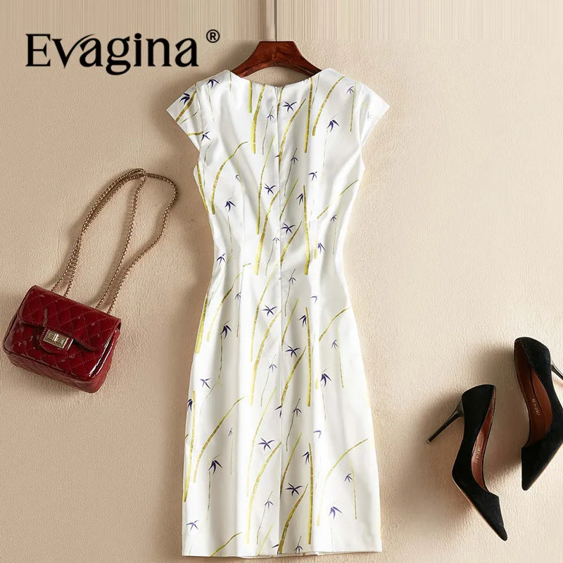 Evagina New Fashion Runway Designer Dress Women's Garment Sleeve Elegant Print Casual S-XXL Mini Fit Hip Wrap Dresses