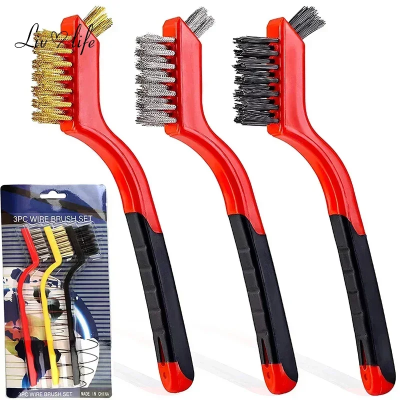 7 Inches Stainless Steel Brush Brass Cleaning Brush Polishing Rust Remover Metal Wire Burring Cleaning Tool