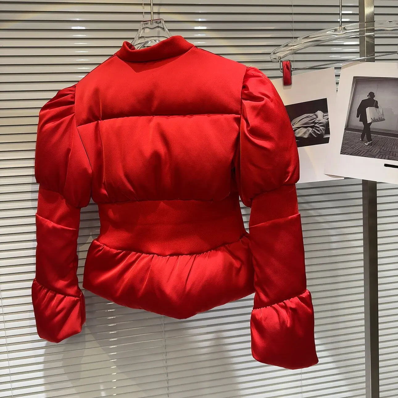 DEAT 2026 Winter New Items Fashion Women's Thread Waist Design Warm Jacket Casual Solid Color Zipper Cotton Padded Coat 11A01161