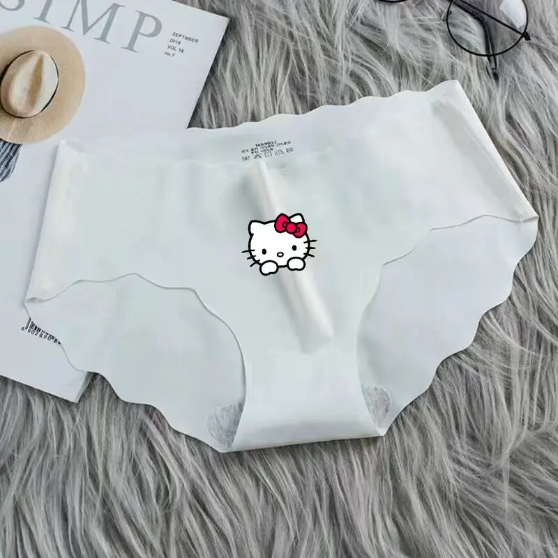 Sanrio hello kitty printed seamless panties students underwear sexy women breathable Ice shreds lingerie girl triangle Panty