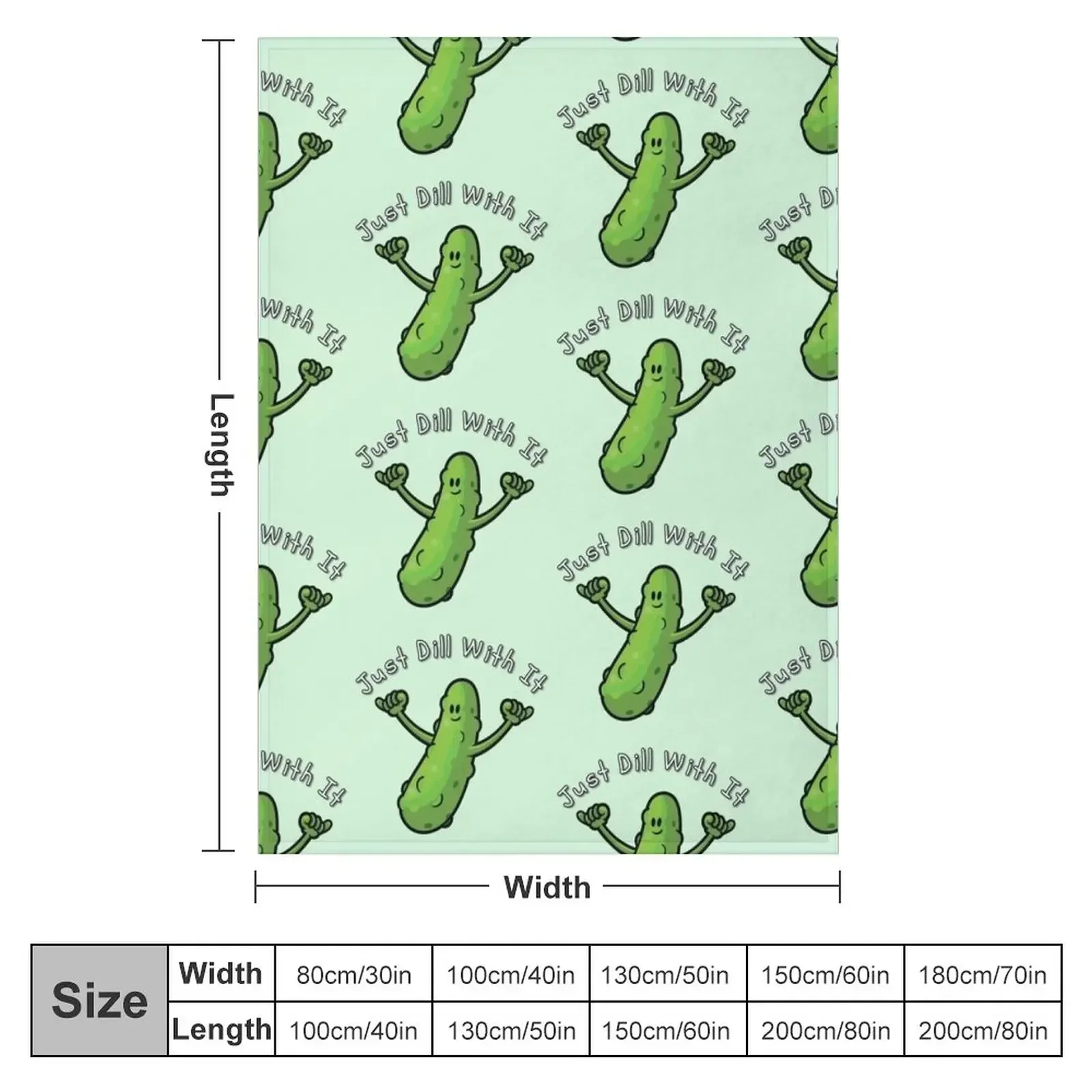 Just Dill With It Funny Cartoon Pickle Throw Blanket Travel Multi-Purpose Tourist warm for winter Blankets