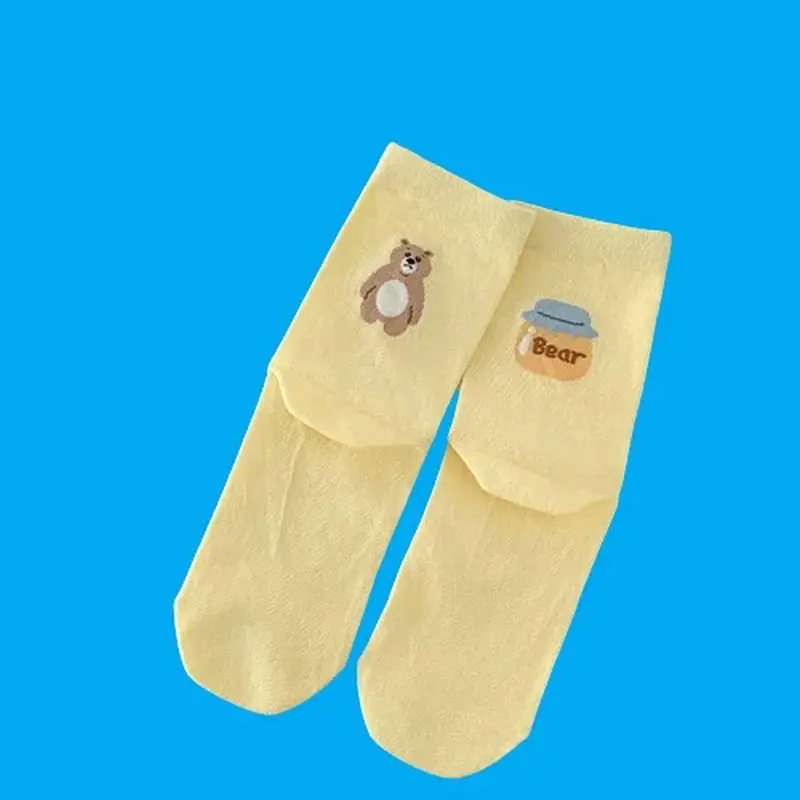 Calcetines finos de algodón para mujer, medias cortas de tubo medio con personalidad, para celebridades de Internet, primavera y verano, 3/6 pares