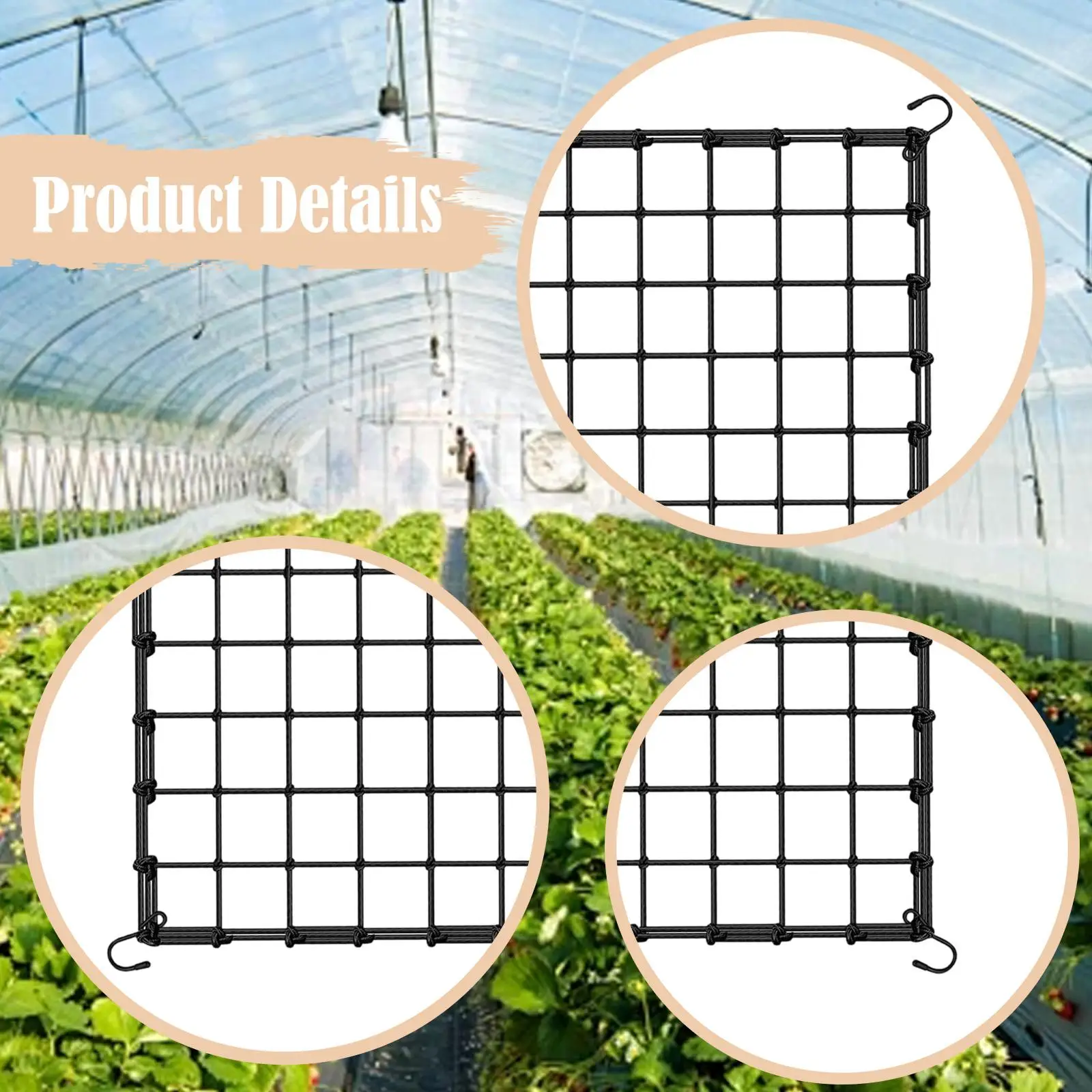 Elastic Trellis Netting for Climbing Plants Plastic Garden Net Scrog Mesh Support for Hydroponics Vegetables Fruits - view 2