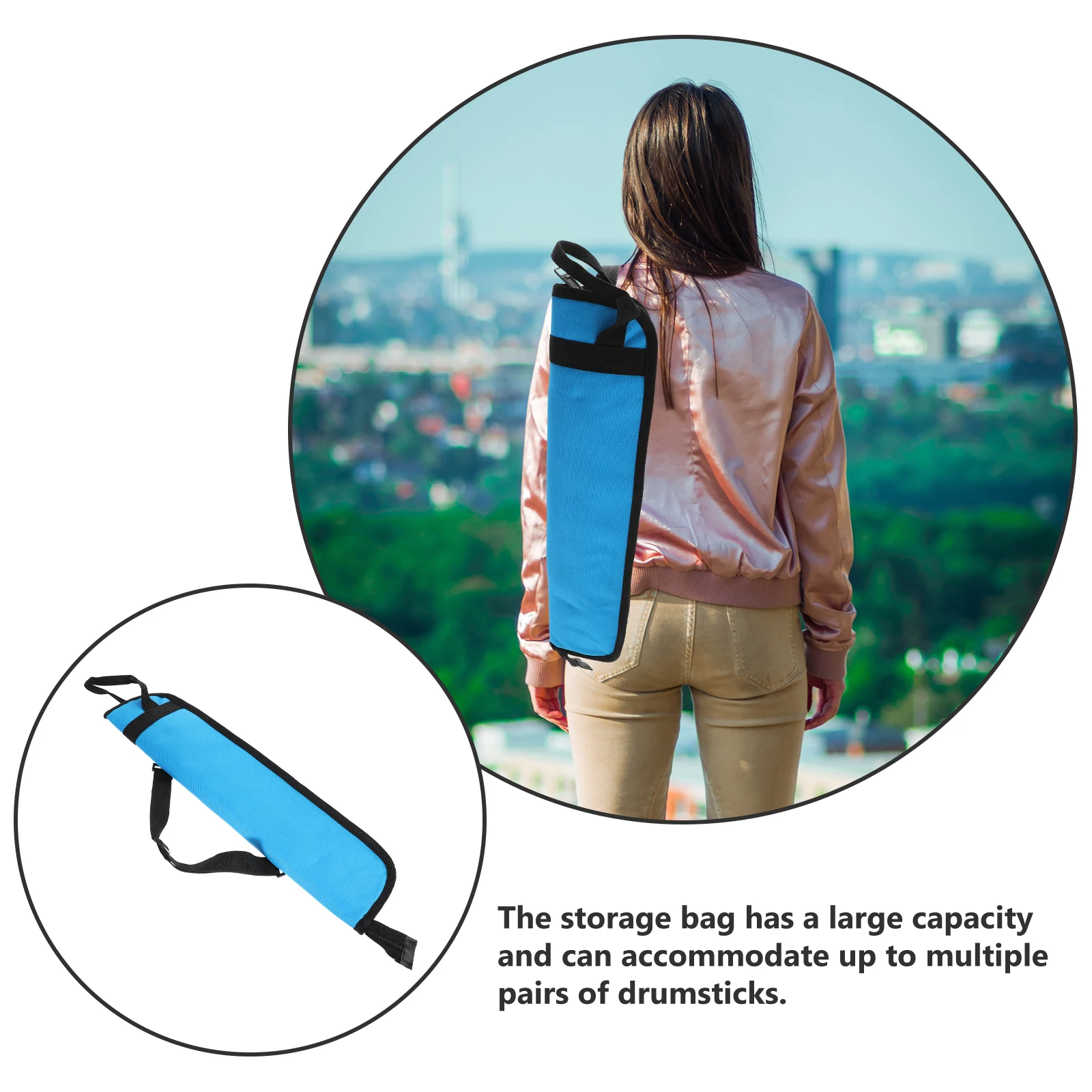 

Drum Stick Bag Drumstick Carrier with Shoulder Strap Carrying Case Holder Sticks Bags