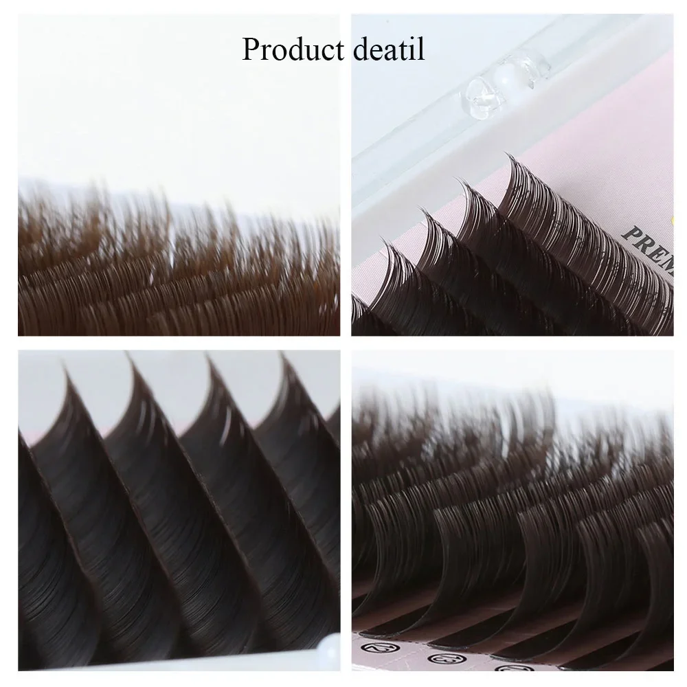 YELIX 7-15mm MIX Individual False Dark Brown Eyelashes Natural Eyelash Extension Colored Mink Lashes Extensions Lash 0.07/0.10