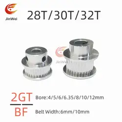 GT2 Timing Pulley 2GT 28T/30T/32T Tooth Teeth Bore 4/5/6/6.35/8/10/12mm Synchronous Wheels Width 6/10/mm Belt 3D Printer Parts