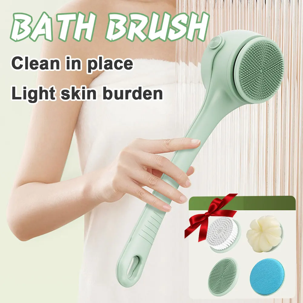 

4in1 Electric Silicone Bath Brush，Soft Deep Cleaning Exfoliating Electric Bath Brush for Bathroom Skin Care Daily Use