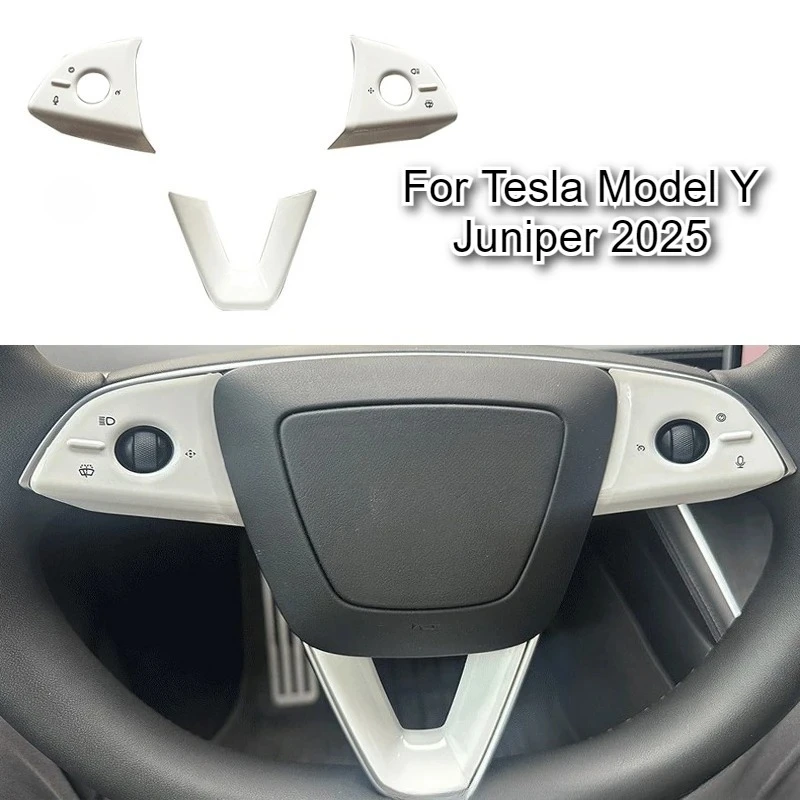 Para Tesla Model Y Juniper 2025 e Model 3 Highland: Adesivo Protetor para Botões do Volante - Acessórios Internos Automotivos