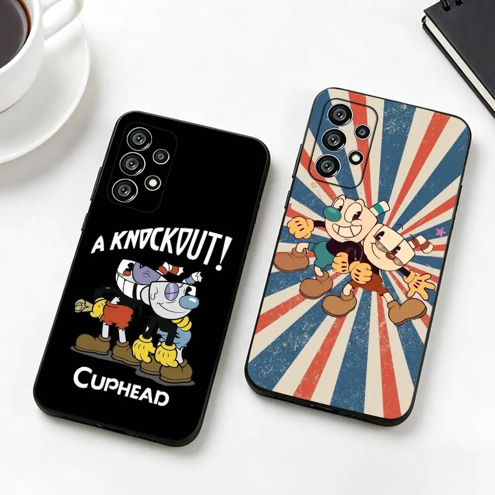 Game For-C-Cuphead  Phone Case Black Silicone Soft For Samsung S25,S24,S21,S22,S23,S30,Ultra,S20,Plus,Fe,Lite