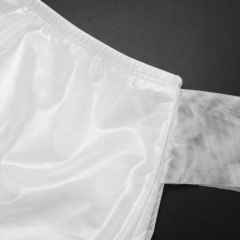 Women Sexy Silky Mesh 2 Piece Set Ribbons Deep V Neck Long Sleeve Shirts Tops + Skinny Knee Length Pants Night Clubwear Suits