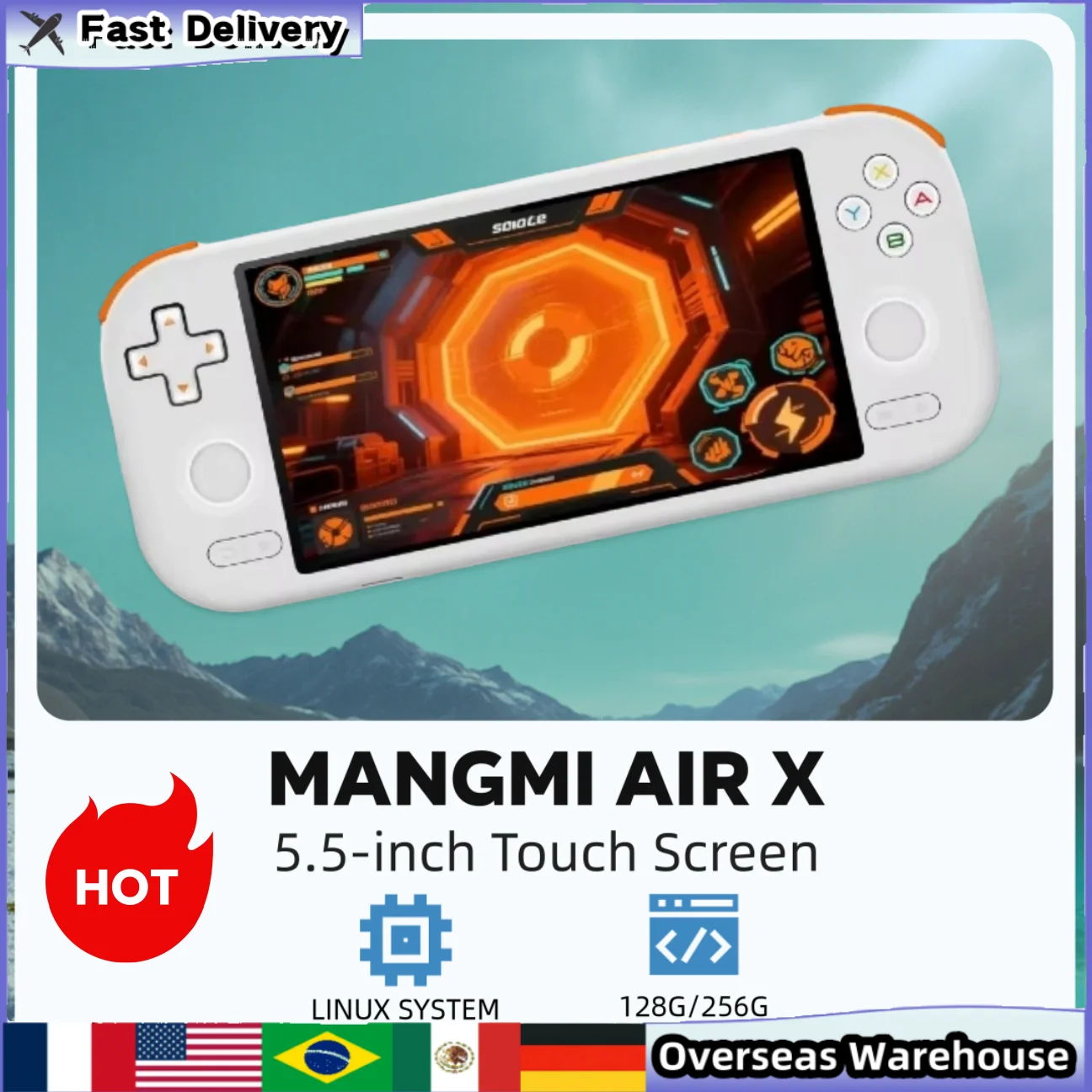 MANGMI AIR X Retro Handheld Game Console Snapdragon 662 With 5000mAh Battery 5.5-inch Screen RGB Hall Joystick Game Console Gift