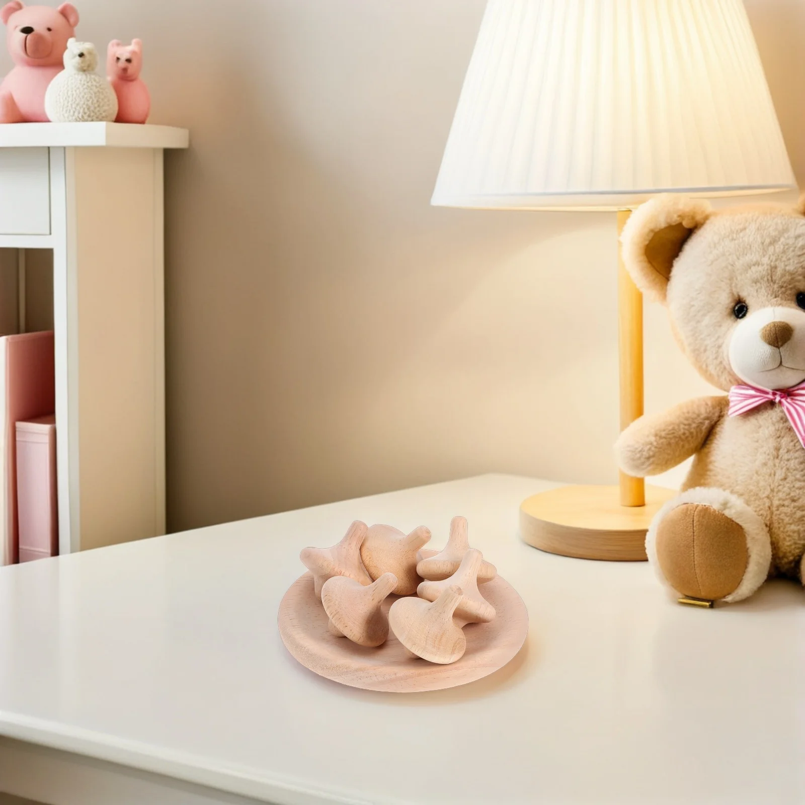 

6Pcs Unfinished Wooden Spinning Tops DIY Craft Kit for Educational Family Balance Game Montessori Creative Handwork