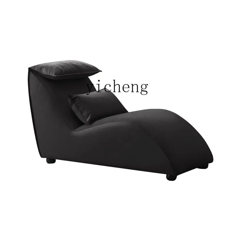 ZC Leather Single Recliner Balcony Bedroom and Household Lazy Sofa Leisure Chaise Longue S-Type Creative Sofa