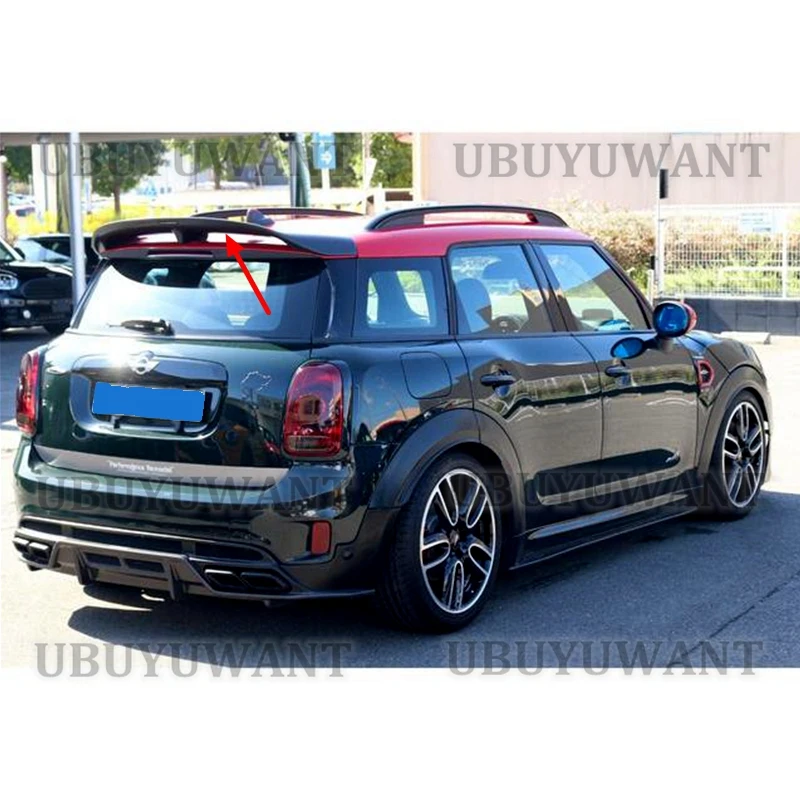 For MINI COUNTRYMAN F60 2017-2023  Carbon Fiber /Glossy Black Roof Spoiler  Rear Window Wing Body Kit Racing Accessories Trim