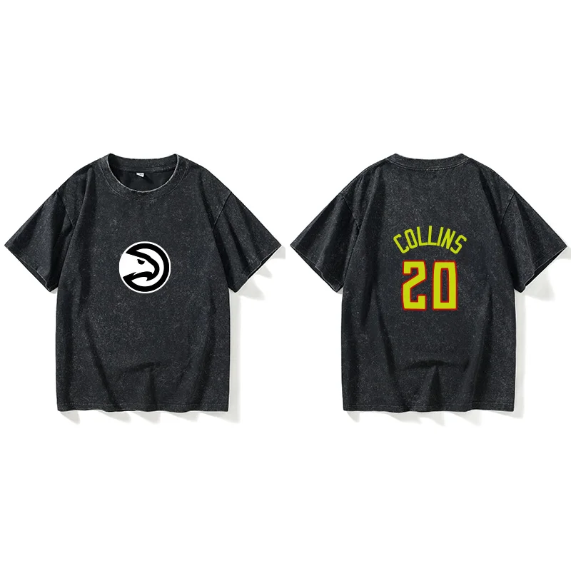 Camiseta Atl Trae Young Collin Sexton de Baloncesto, Corte Holgado, Estilo Informal, para Jóvenes, Verano, Moda, Algodón