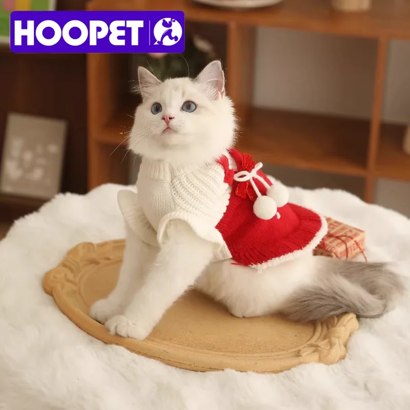 HOOPET Cat Clothes Cat Cat Muppet Autumn and Winter Devon Christmas's Sweater Pet Winter Kitten Warm Winter Anti-shedding