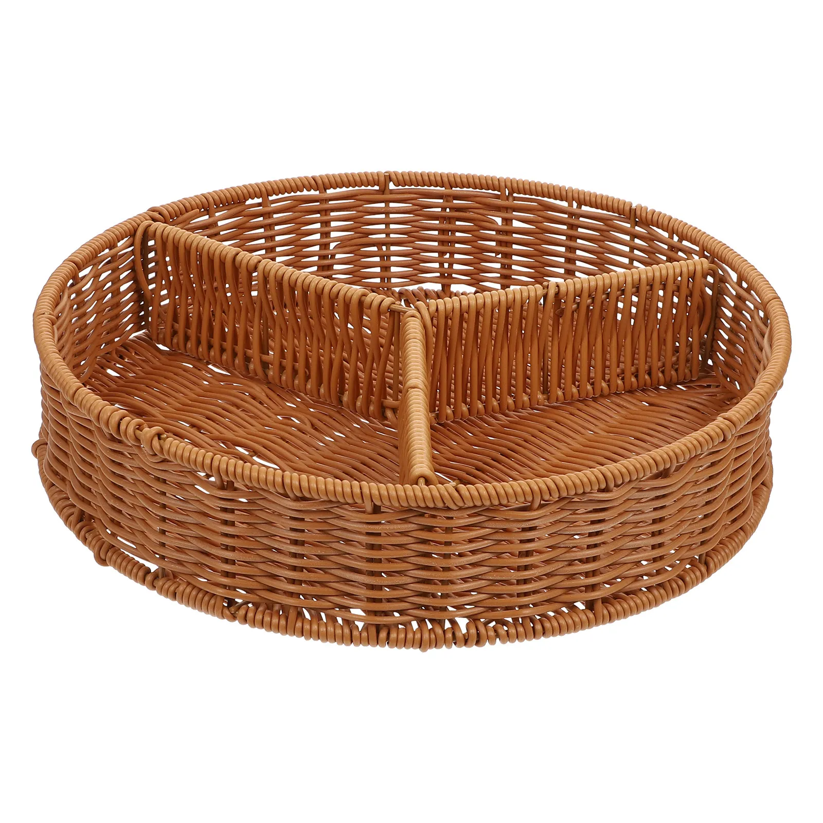 

1Pcs Exquisite Woven Sundries Organizer Imitation Rattan Home Storage Basket Desktop Decorative Basket for Fruits Snacks Bread