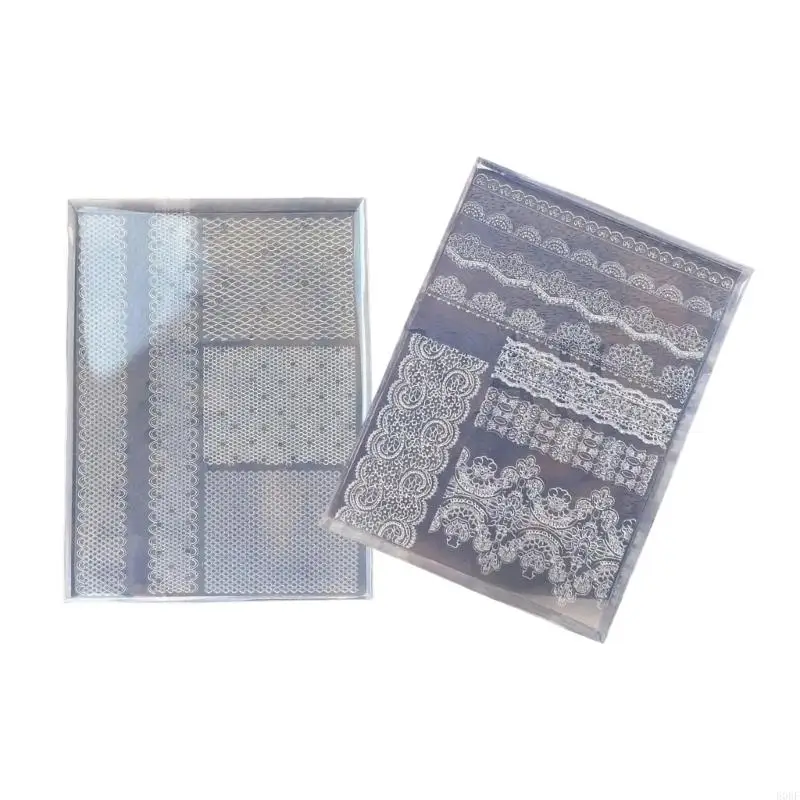 

French Lace Silicone Mold Reusable Flexible Template For Nail Decors And DIY Crafts E0BF