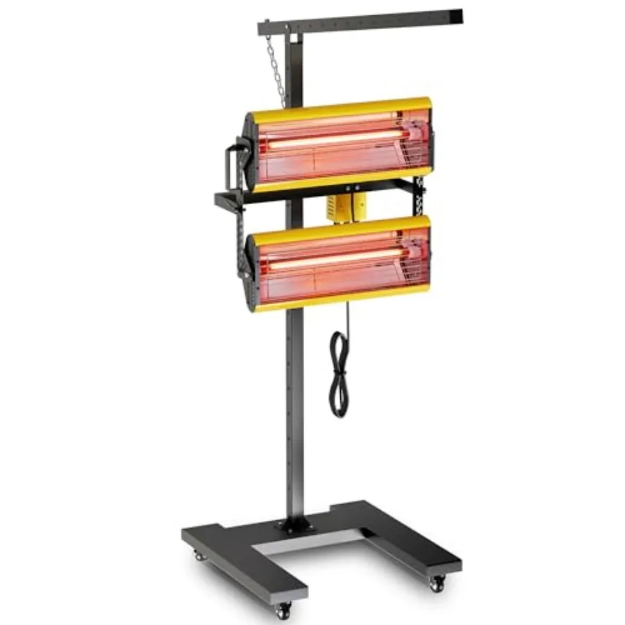 

Auto Body Repair and Industrial Painting: 2600W Mobile Short Wave Infrared Paint Curing Lamp Stainless Steel Black Rapid Drying