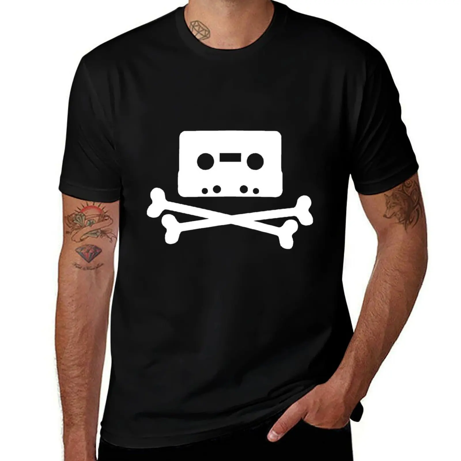 The Pirate Bay Tape & Cross Bones T-Shirt cotton t shirt pack T-Shirt